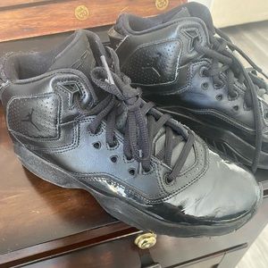 Size 5.5 black Jordan high tops patent leather